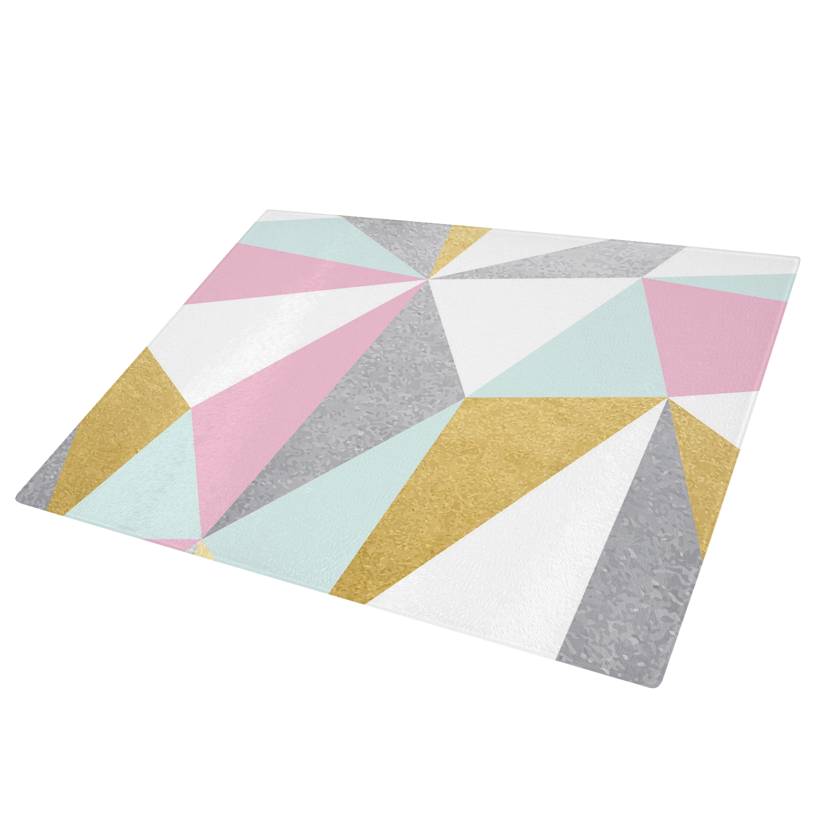 Retro Pink Grey Blue Glass Chopping Board Kitchen Worktop Saver Protector 