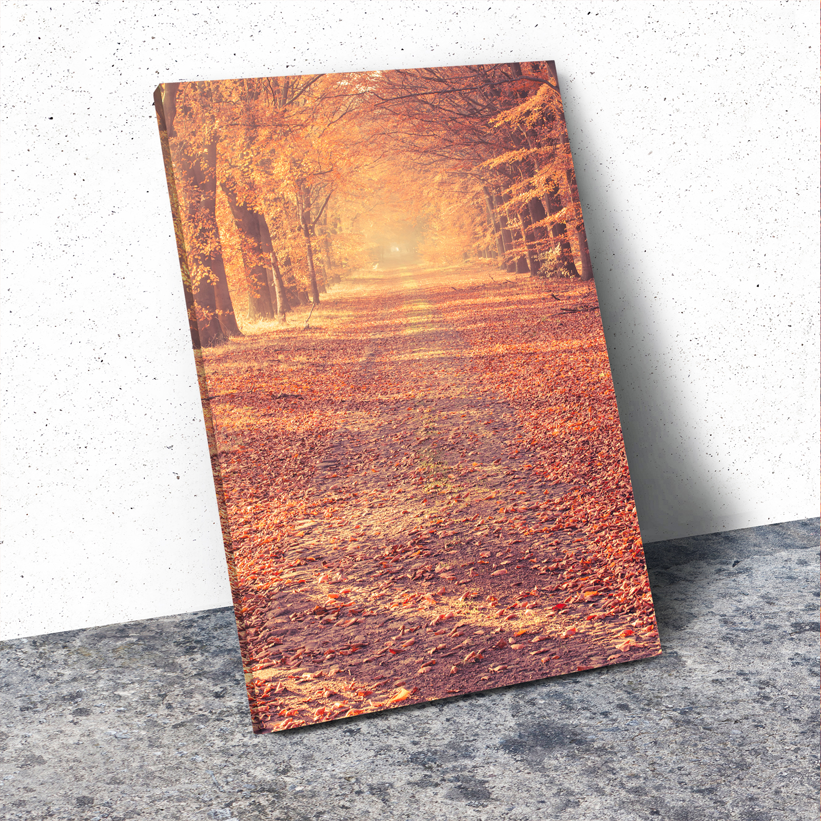 Orange Brown Autmn Trees Portrait Framed Canvas Wall Art Modern Picture Print - Picture 2 of 7