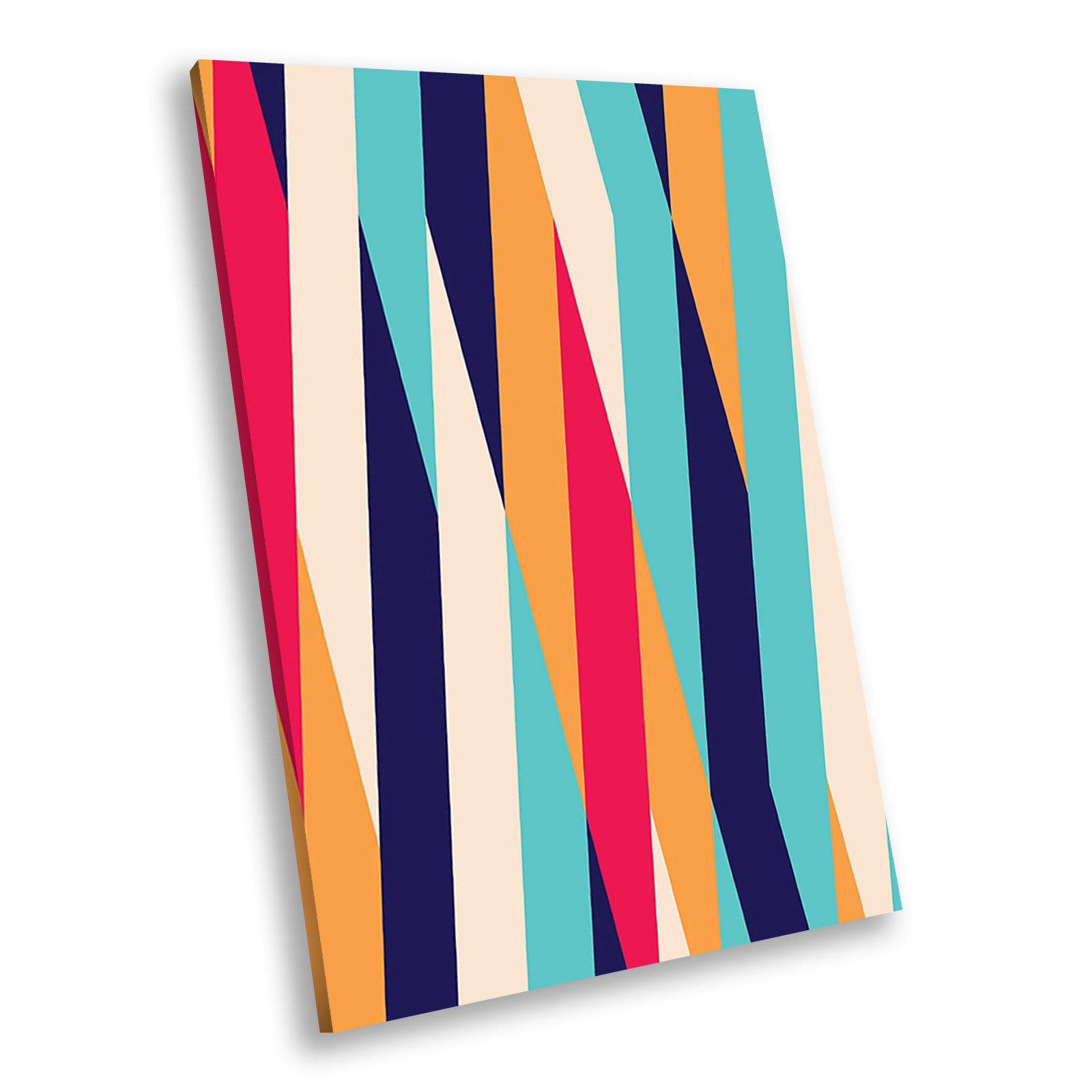 Blue Red Orange Navy Abstract Portrait Canvas Picture Modern Wall Art Print
