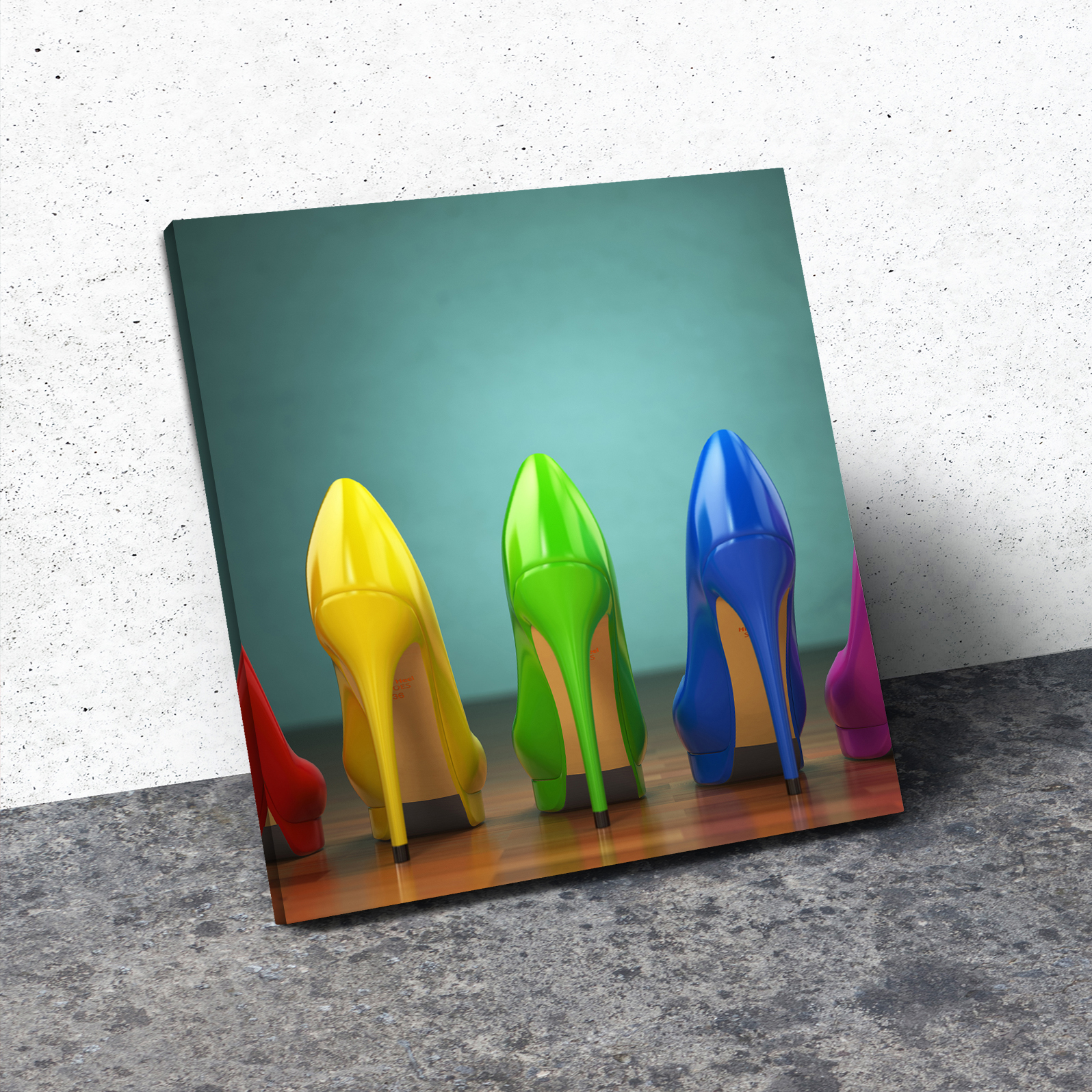 Colourful High Heels Erotic Square Canvas Wall Art Modern Picture Print eBay