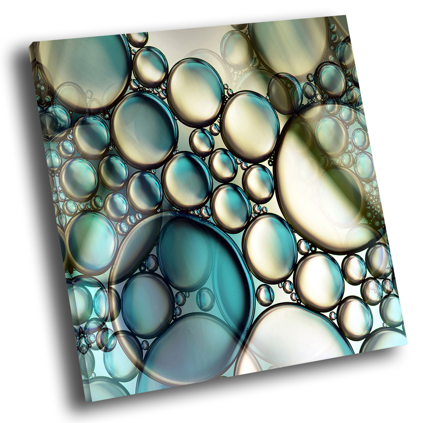 AB937 Blue Teal White Cool Modern Abstract Canvas Wall Art Large Picture Prints 