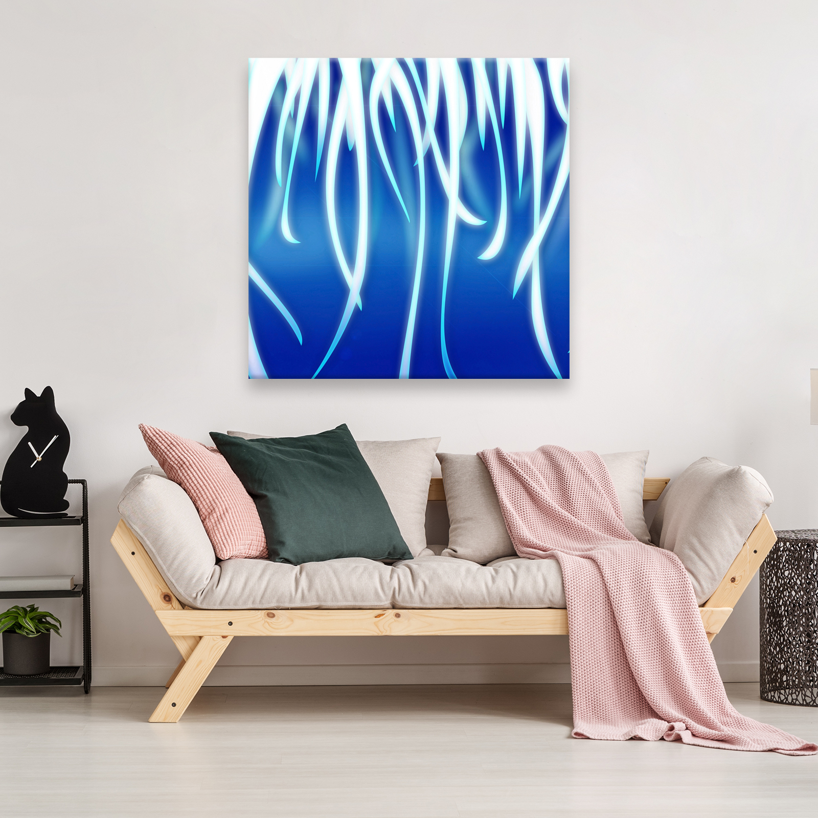 AB063 Blue White Surreal Modern Abstract Canvas Wall Art Large Picture Prints 