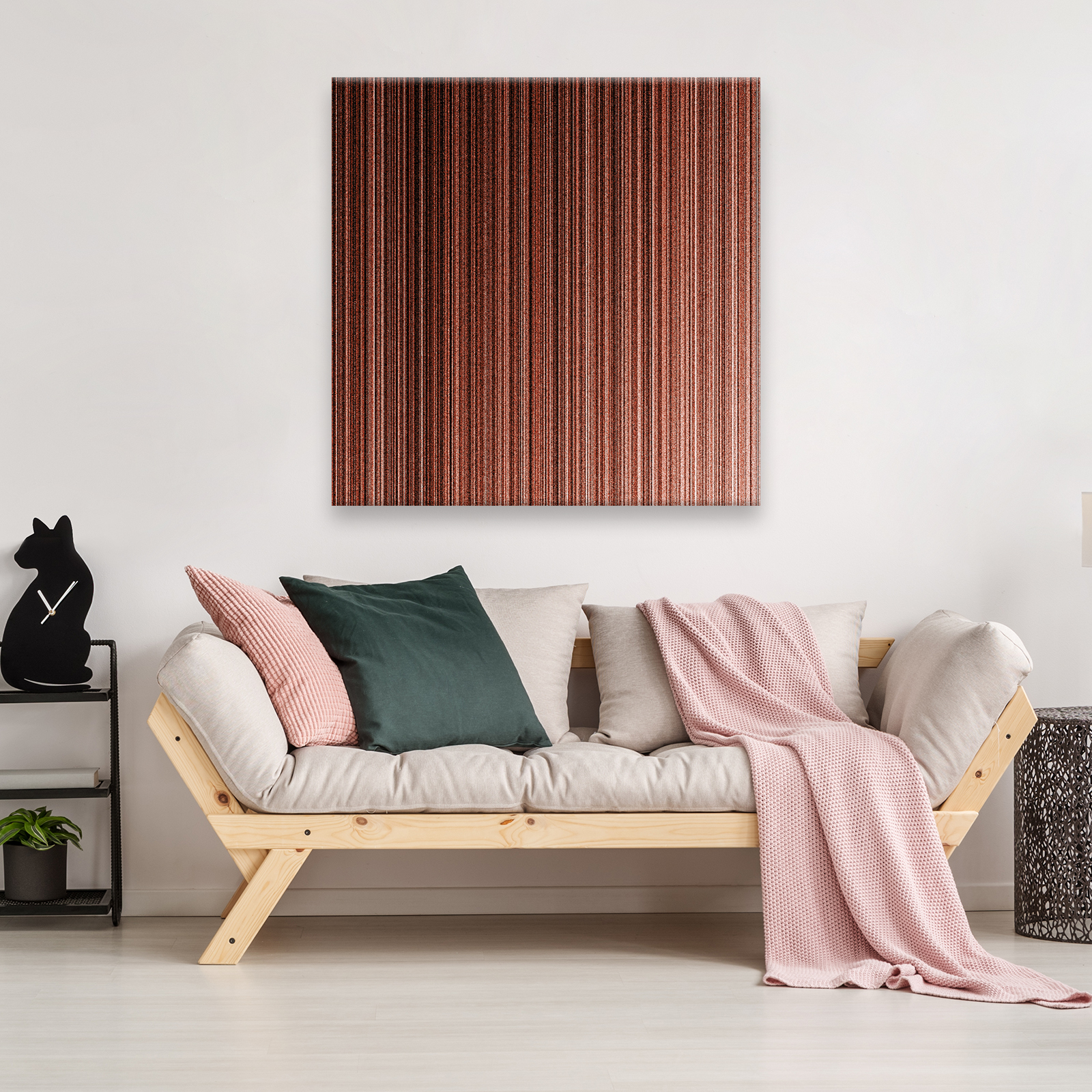 Retro Brown Red Cool Abstract Square Canvas Picture Modern Wall Art Print - Picture 3 of 7
